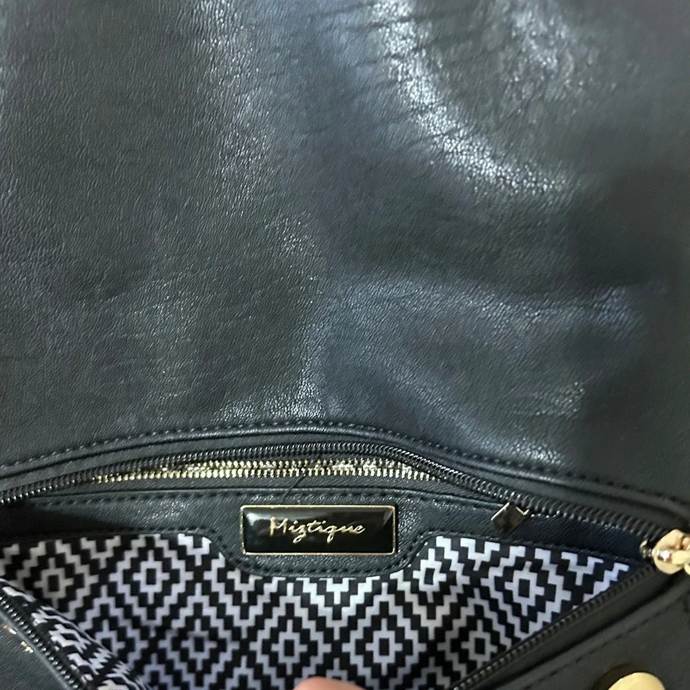 Miztique Black Diana Vegan Leather Backpack Tassel Gold Hardware Large Travel